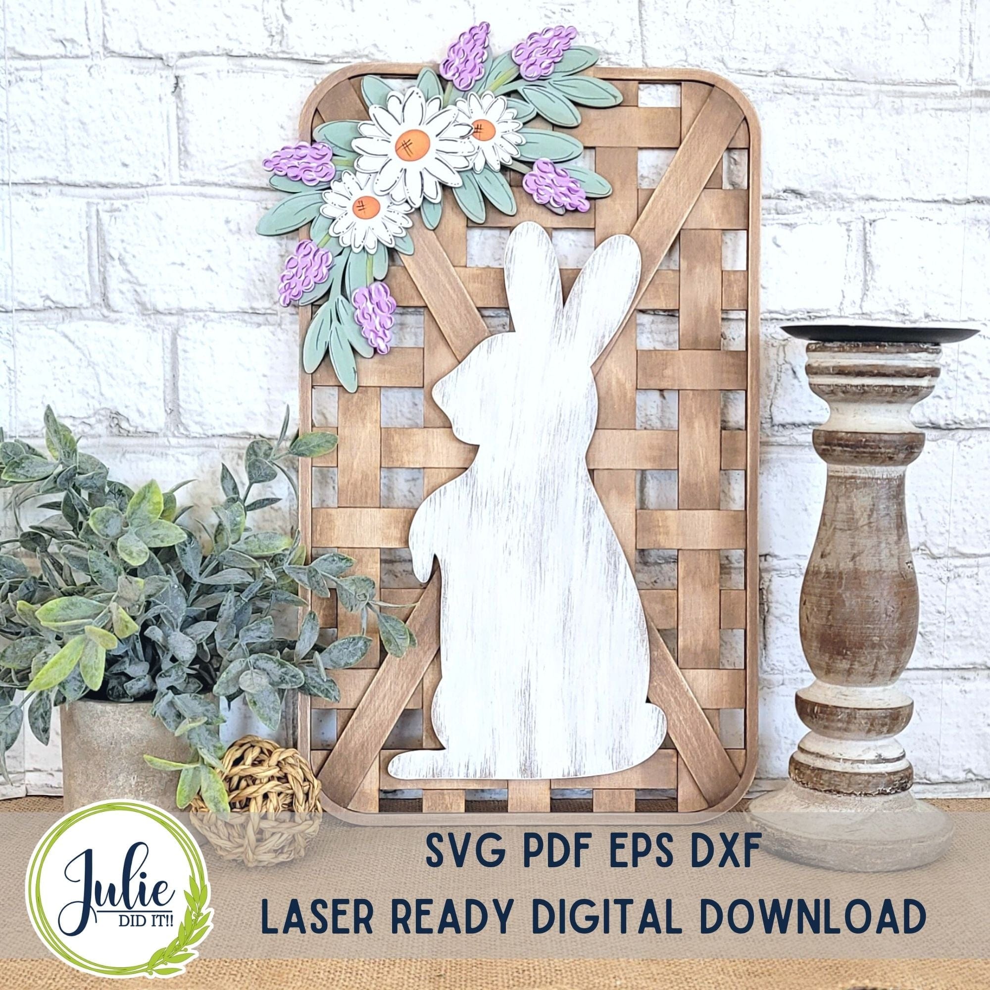 Easter Bunny Woven Basket Leaner – Julie Did It Studios