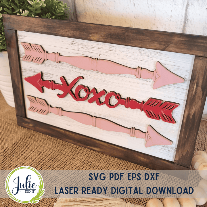 Julie Did It Studios Framed Spindle Arrows and Heart Duo