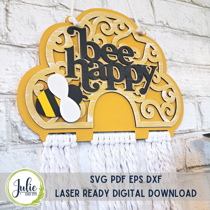 Julie Did It Studios Macrame Beehive - Bee Happy (kid friendly)