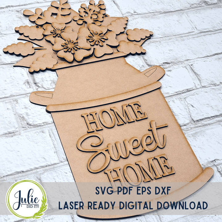 Julie Did It Studios Milk Bucket "Home Sweet Home" Door Hanger