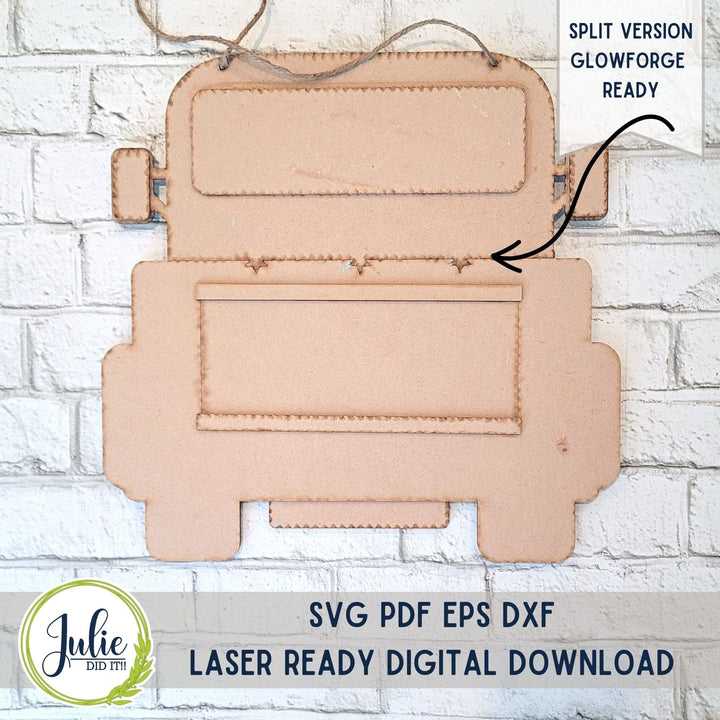 Julie Did It Studios Truck with Welcome Floral Door Hanger