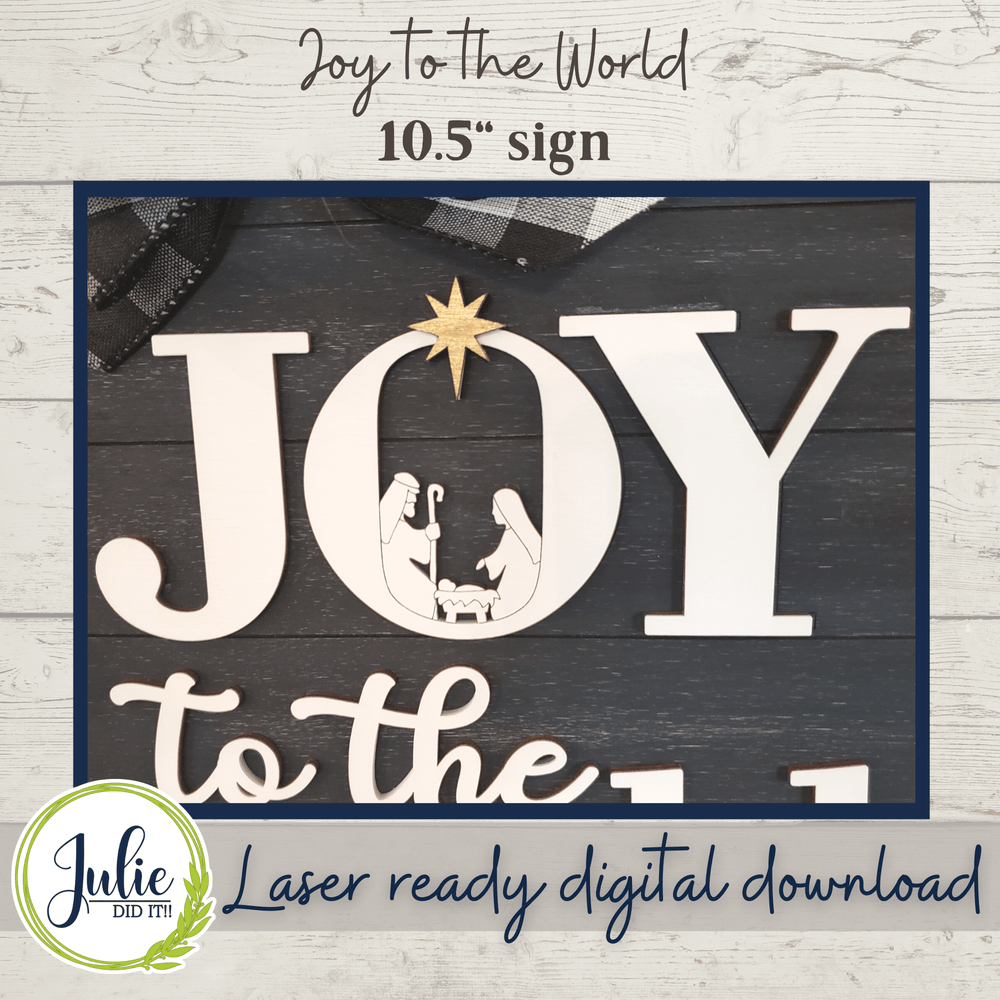 Julie Did It Studios 10.5" Joy to the World Sign