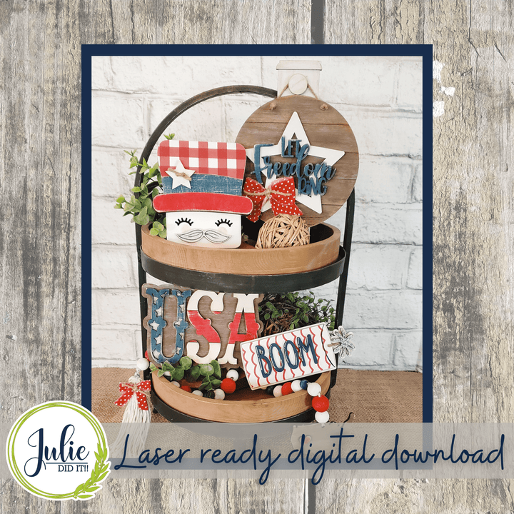 Julie Did It Studios 4th of July Tiered Tray