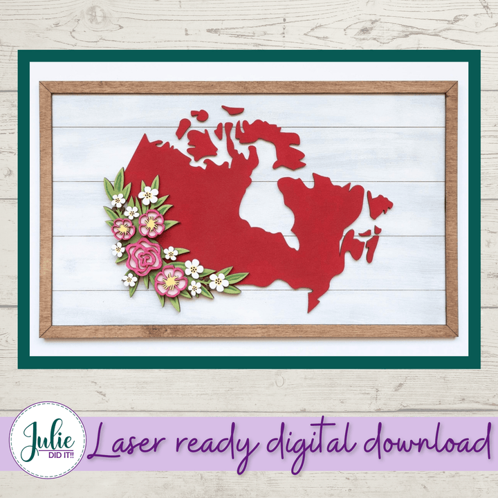 Julie Did It Studios Canada Floral Sign