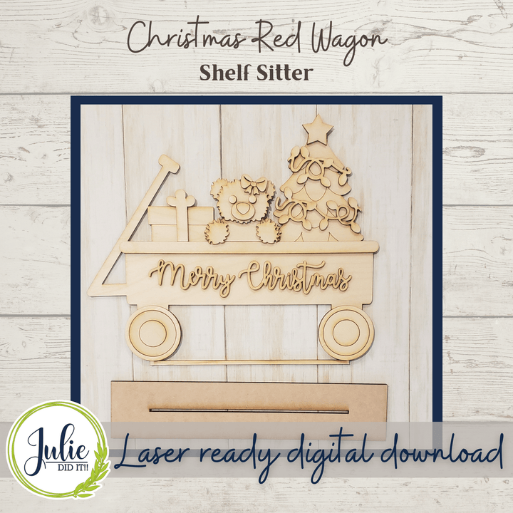 Julie Did It Studios Christmas Red Wagon