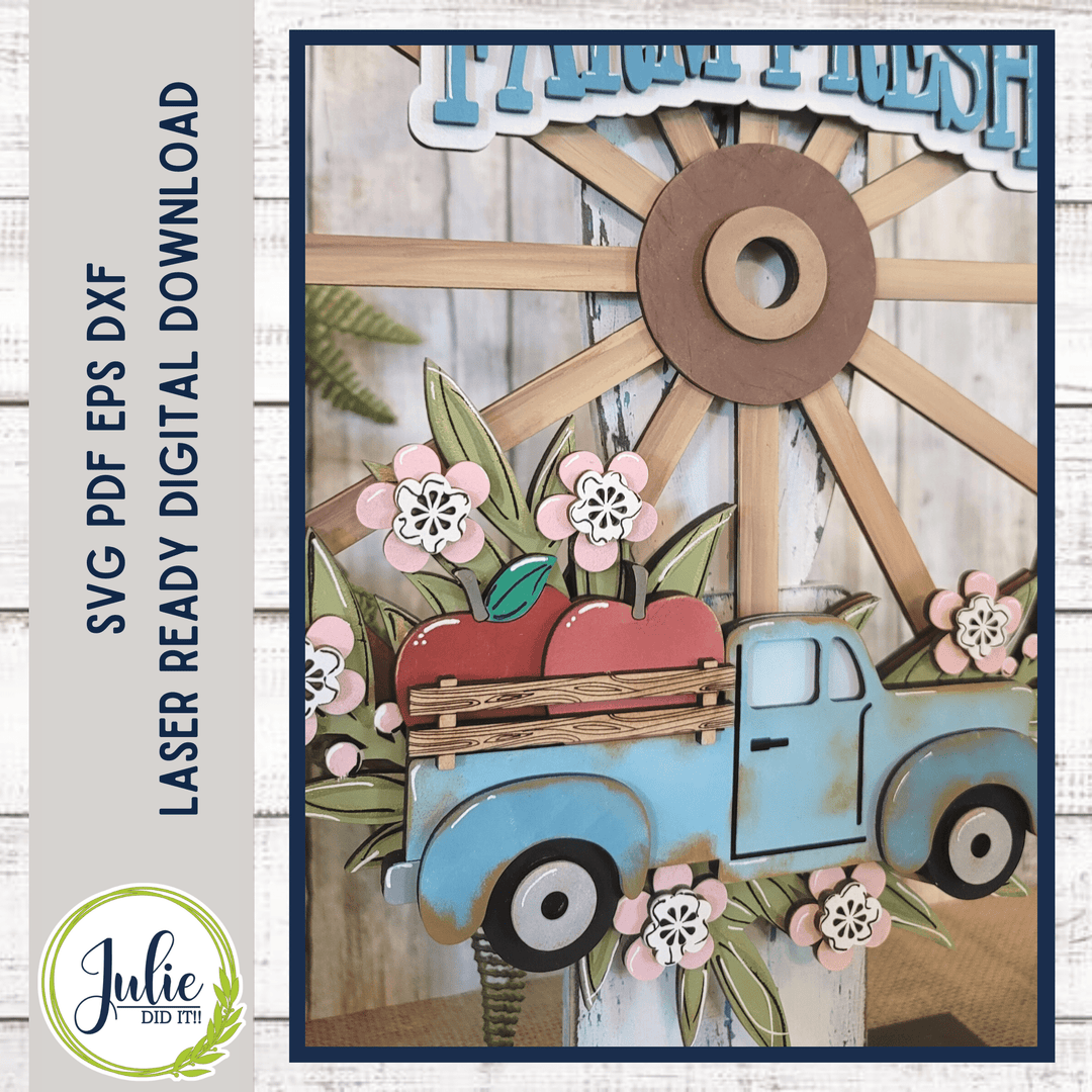 Julie Did It Studios Farm Fresh Apples Overlay for the Interchangeable Wagon Wheel