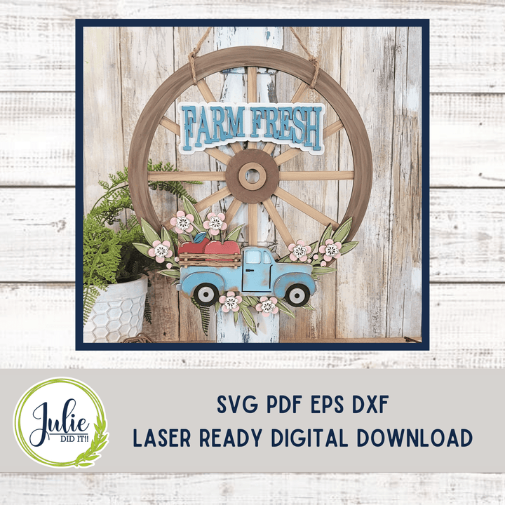Julie Did It Studios Farm Fresh Apples Overlay for the Interchangeable Wagon Wheel