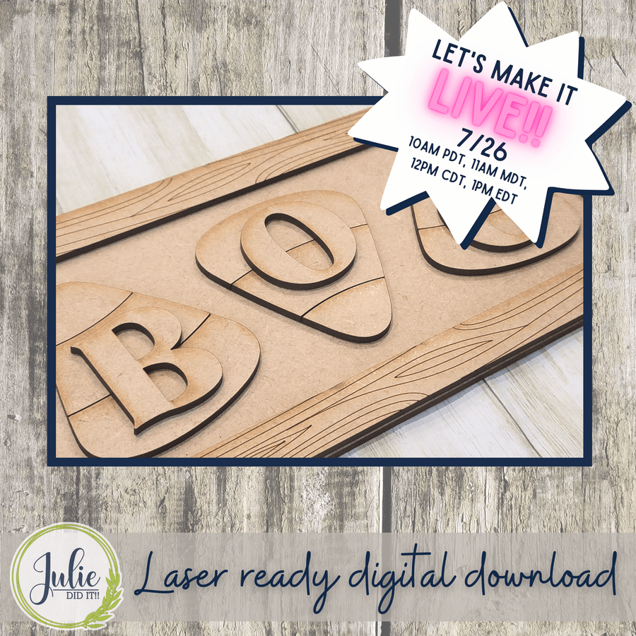 Julie Did It Studios Free SVG Boo Candy Corn Sign - FREE FILE