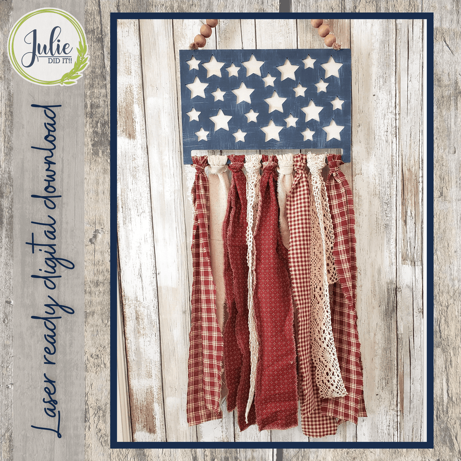 Julie Did It Studios Free SVG Star Rag Flag - FREE FILE