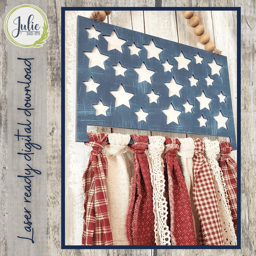 Julie Did It Studios Free SVG Star Rag Flag - FREE FILE