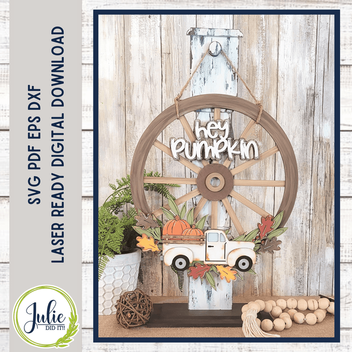 Julie Did It Studios Hey Pumpkin Overlay for the Interchangeable Wagon Wheel