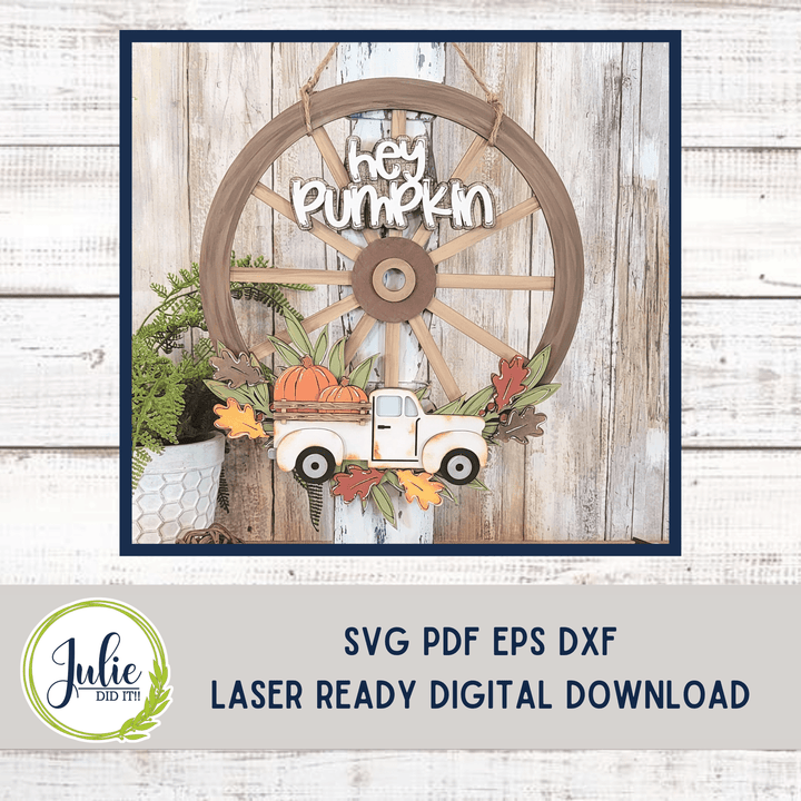 Julie Did It Studios Hey Pumpkin Overlay for the Interchangeable Wagon Wheel