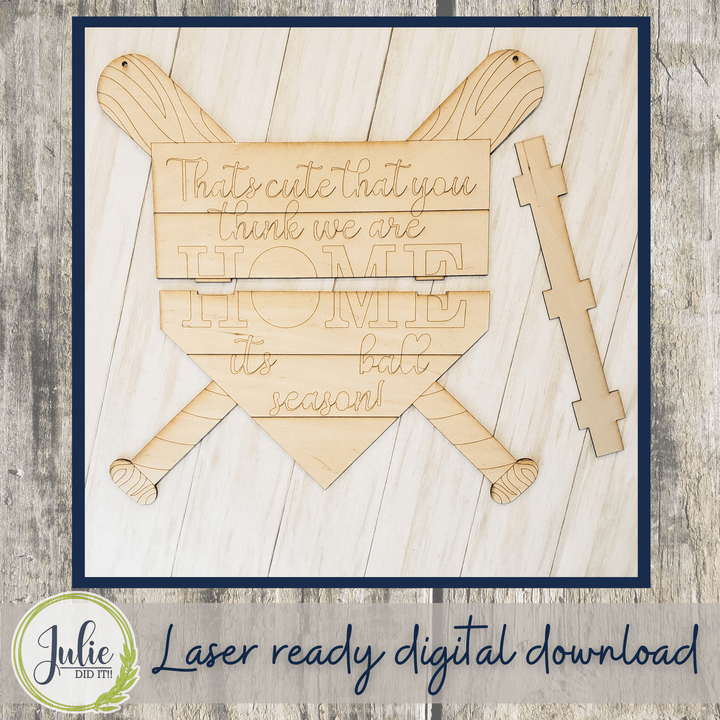 Julie Did It Studios Home Plate Baseball Door Hanger