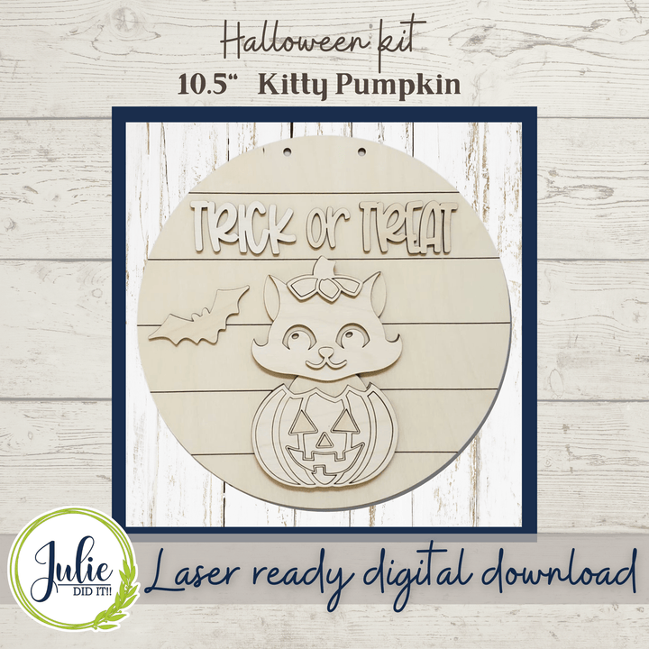 Julie Did It Studios Kitty Pumpkin Sign
