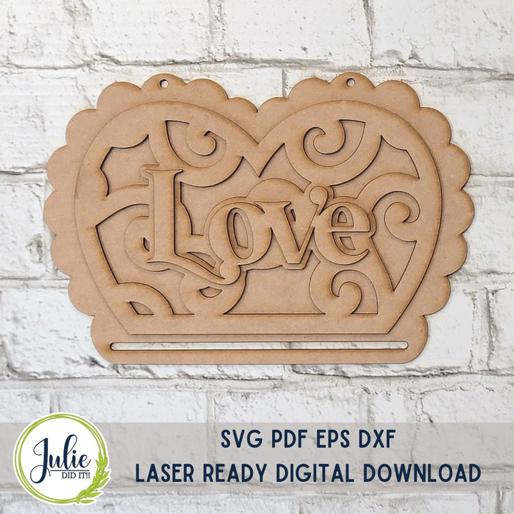 Julie Did It Studios Macrame Heart - Love (kid friendly)