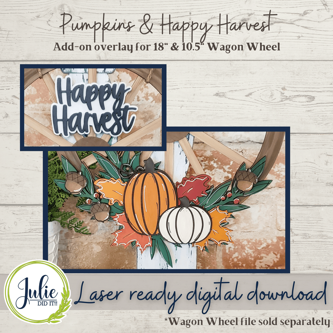 Julie Did It Studios Pumpkin Floral Overlay for the Interchangeable 18" Wagon Wheel