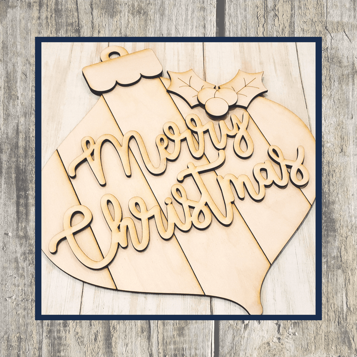 Julie Did It Studios Rustic Merry Christmas Ornament Sign