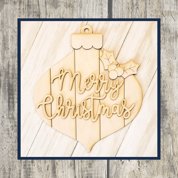 Julie Did It Studios Rustic Merry Christmas Ornament Sign