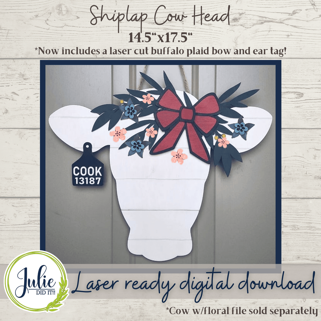 Julie Did It Studios Shiplap Laser Ready SVG LARGE Cow Shiplap