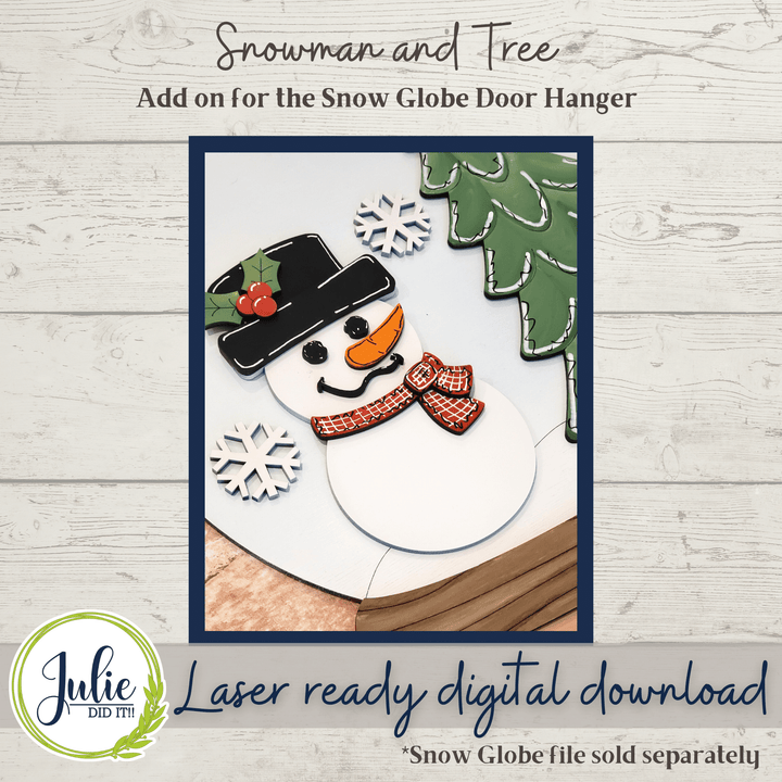 Julie Did It Studios Sign Snowman and Tree Snow Globe Add-on