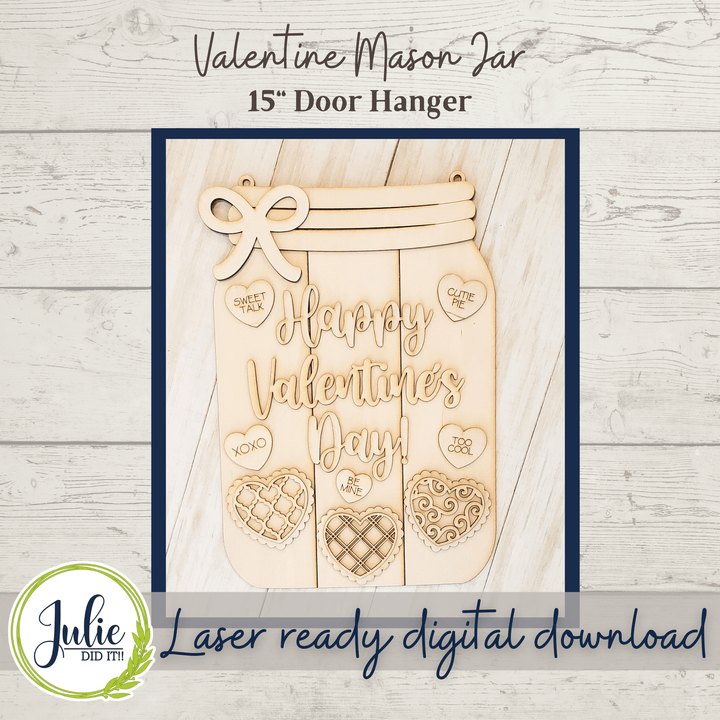 Julie Did It Studios Valentine Mason Jar