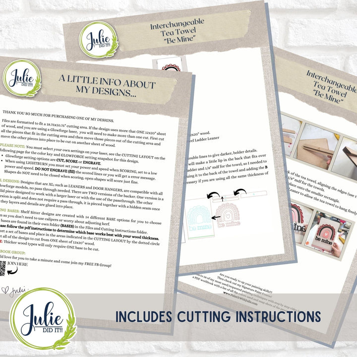 Julie Did It Studios "Be Mine" Interchangeable Tea Towel - January 2024 Design Studio