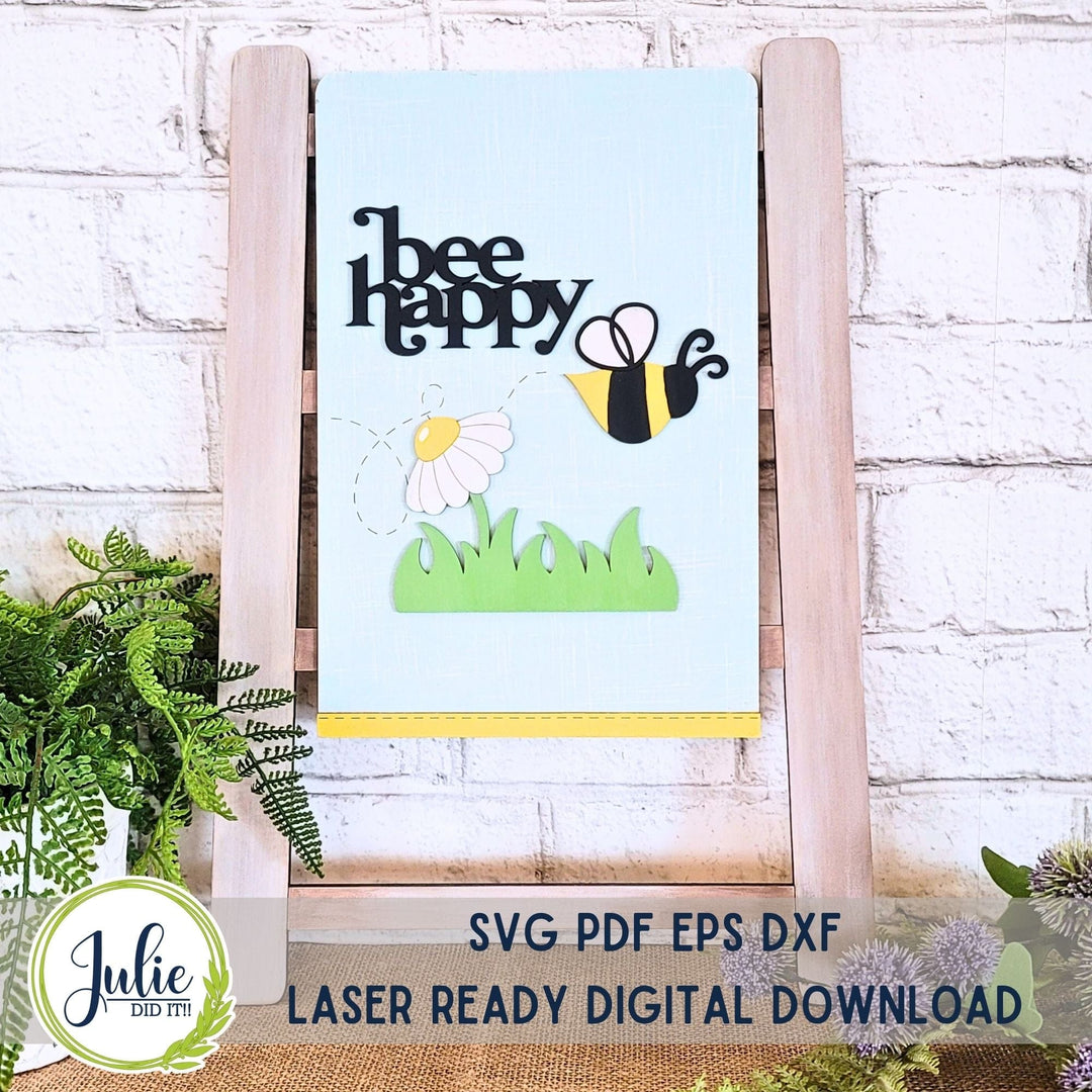 Julie Did It Studios Bee Happy Interchangeable Tea Towel - April 2024 Design Studio