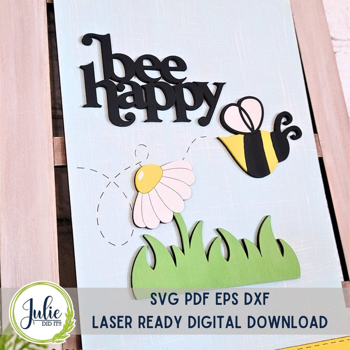 Julie Did It Studios Bee Happy Interchangeable Tea Towel - April 2024 Design Studio