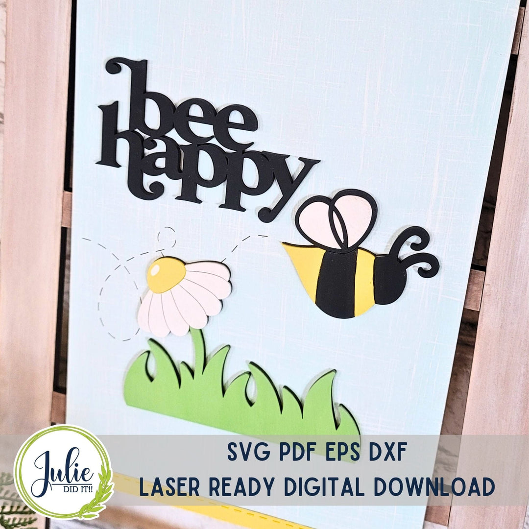 Julie Did It Studios Bee Happy Interchangeable Tea Towel - April 2024 Design Studio
