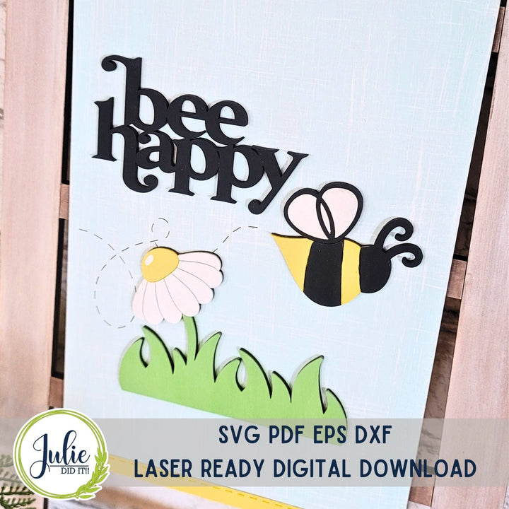 Julie Did It Studios Bee Happy Interchangeable Tea Towel - April 2024 Design Studio