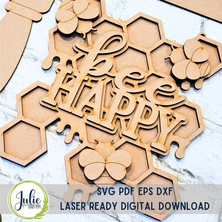Julie Did It Studios Bee Happy Street Post Shelf Sitter -  April 2024 Design Studio