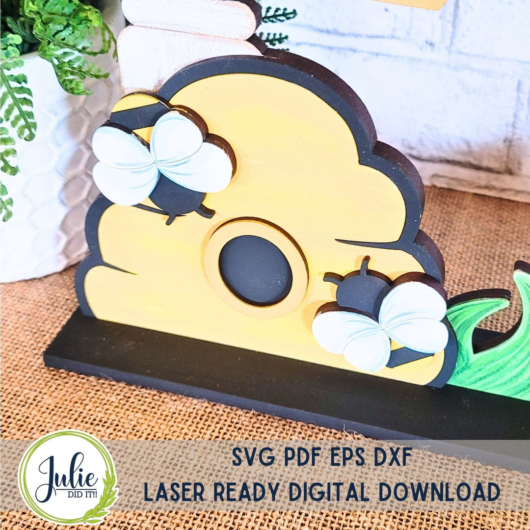 Julie Did It Studios Bee Happy Street Post Shelf Sitter -  April 2024 Design Studio