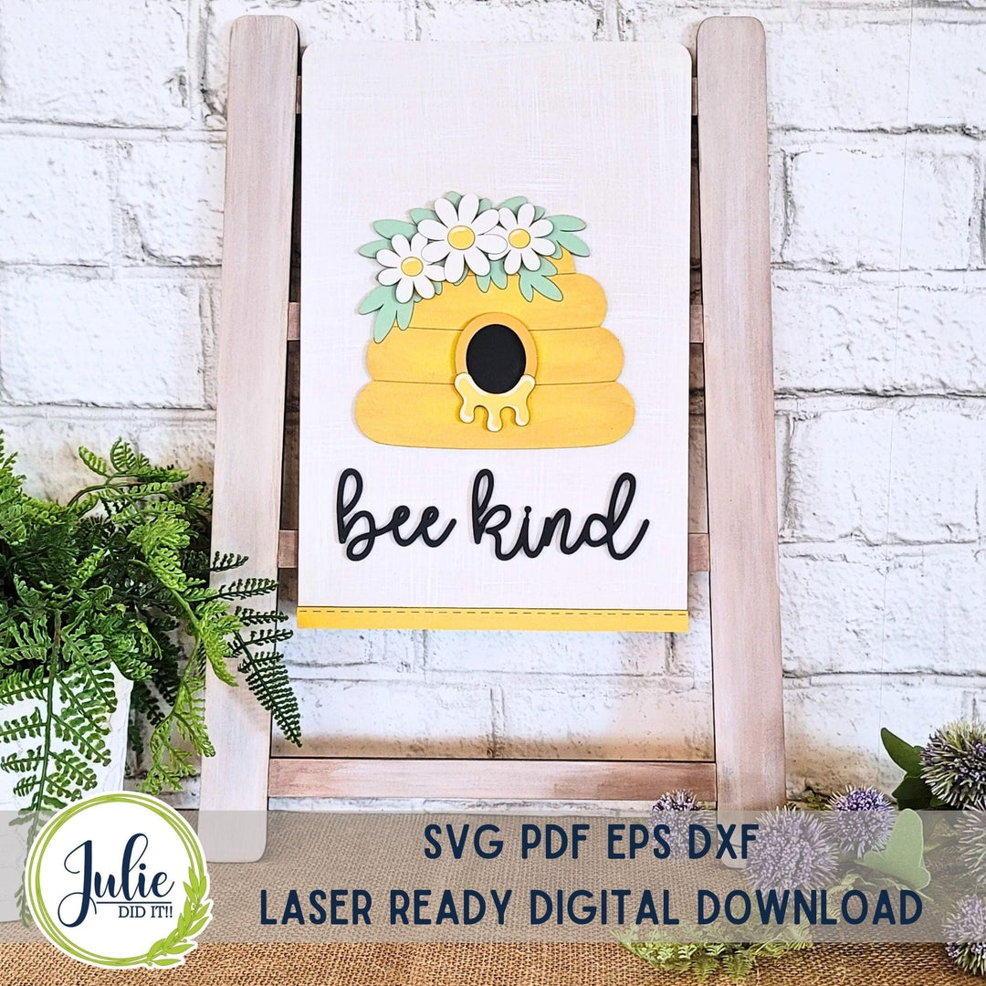 Julie Did It Studios Bee Kind Interchangeable Tea Towel - April 2024 Design Studio