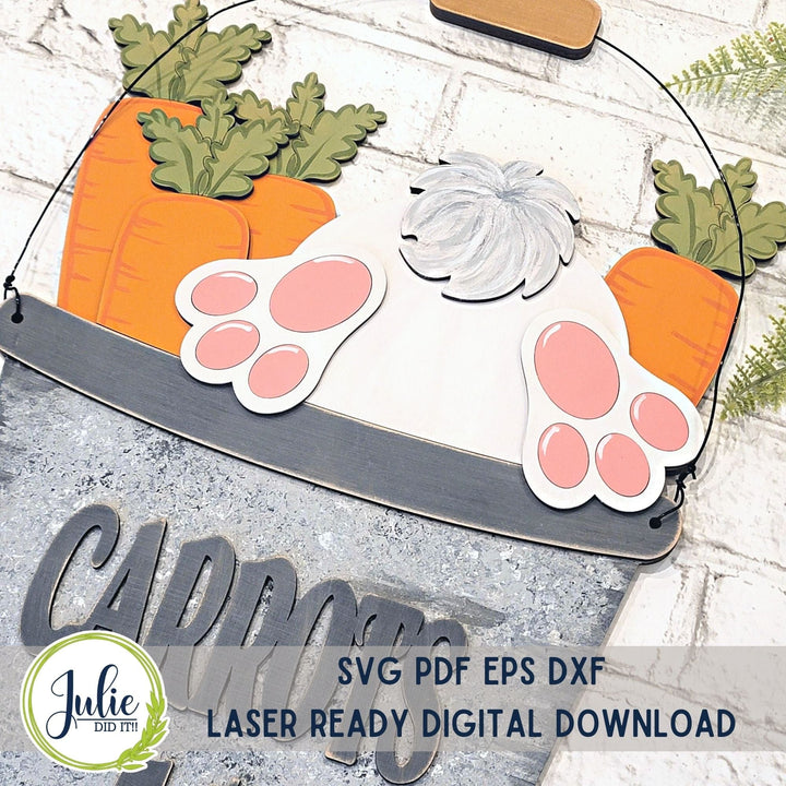 Julie Did It Studios Bucket with Bunny Butt Door Hanger - February 2024 Design Studio