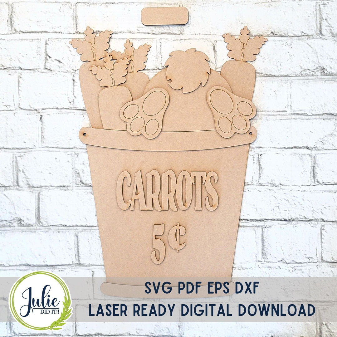 Julie Did It Studios Bucket with Bunny Butt Door Hanger - February 2024 Design Studio