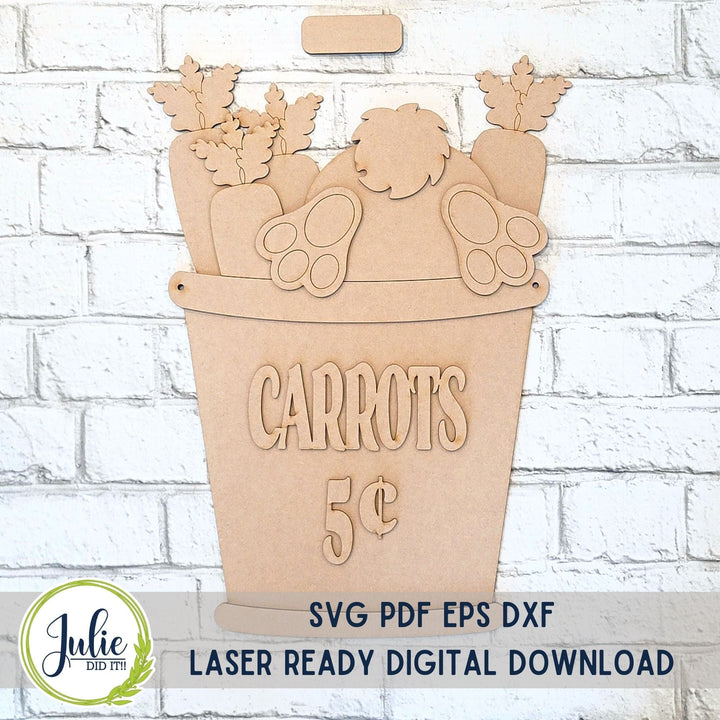Julie Did It Studios Bucket with Bunny Butt Door Hanger - February 2024 Design Studio