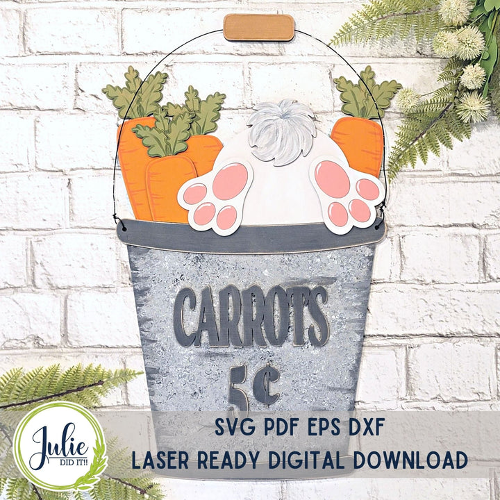 Julie Did It Studios Bucket with Bunny Butt Door Hanger - February 2024 Design Studio