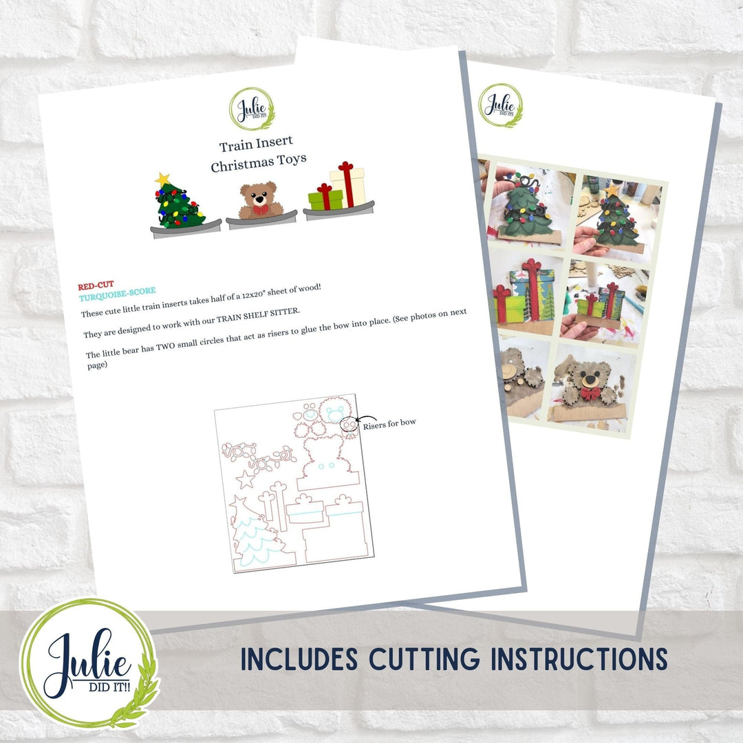 Julie Did It Studios Christmas Toys Train Inserts - August 2023 Design Studio