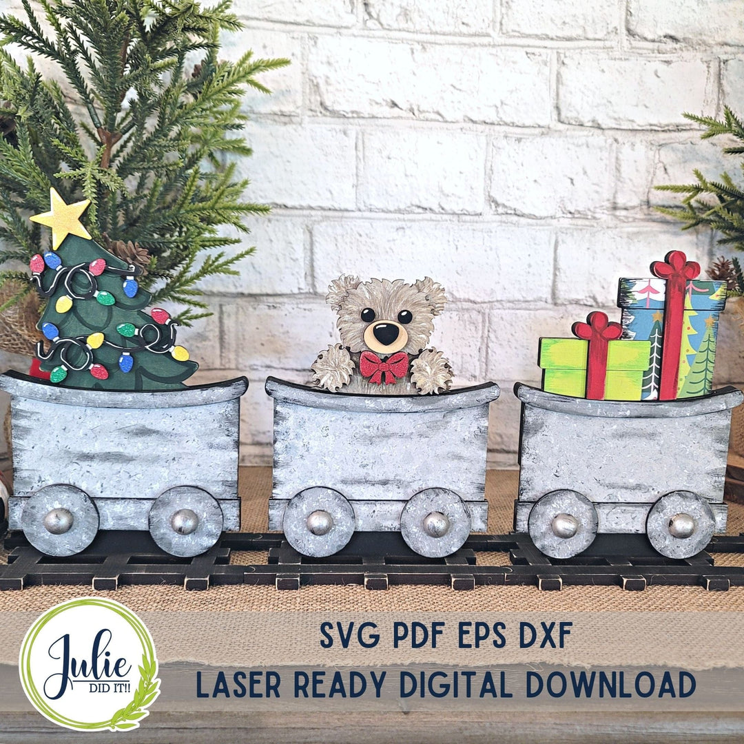 Julie Did It Studios Christmas Toys Train Inserts - August 2023 Design Studio