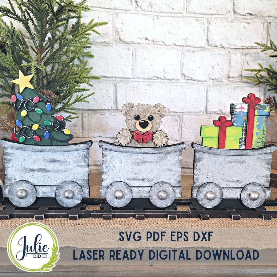 Julie Did It Studios Christmas Toys Train Inserts - August 2023 Design Studio