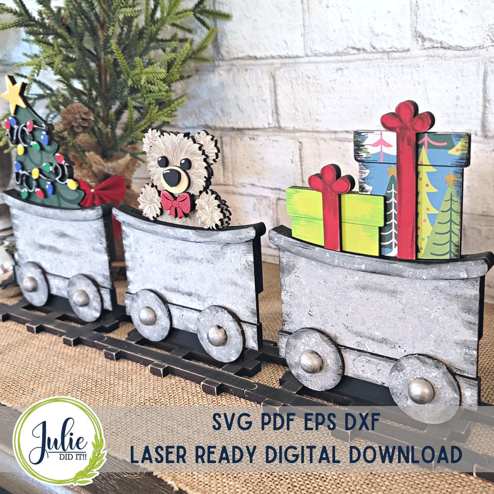 Julie Did It Studios Christmas Toys Train Inserts - August 2023 Design Studio