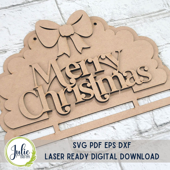 Julie Did It Studios Christmas Wreath Rag Tie Hanger