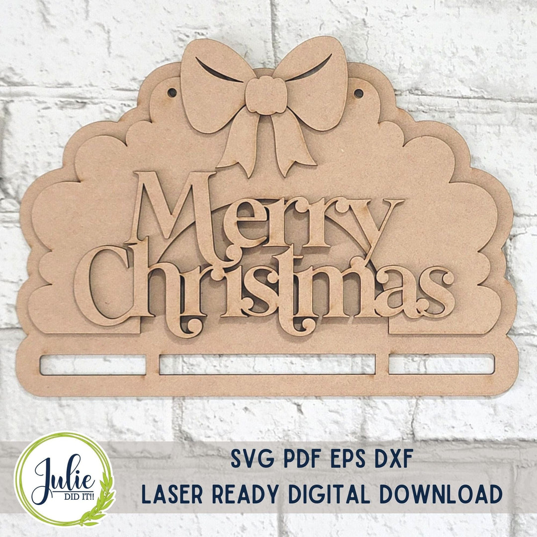 Julie Did It Studios Christmas Wreath Rag Tie Hanger