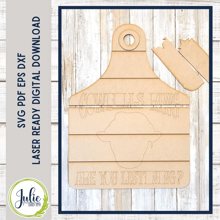 Julie Did It Studios Cowbells Ring Macrame Highland Cow Door Hanger