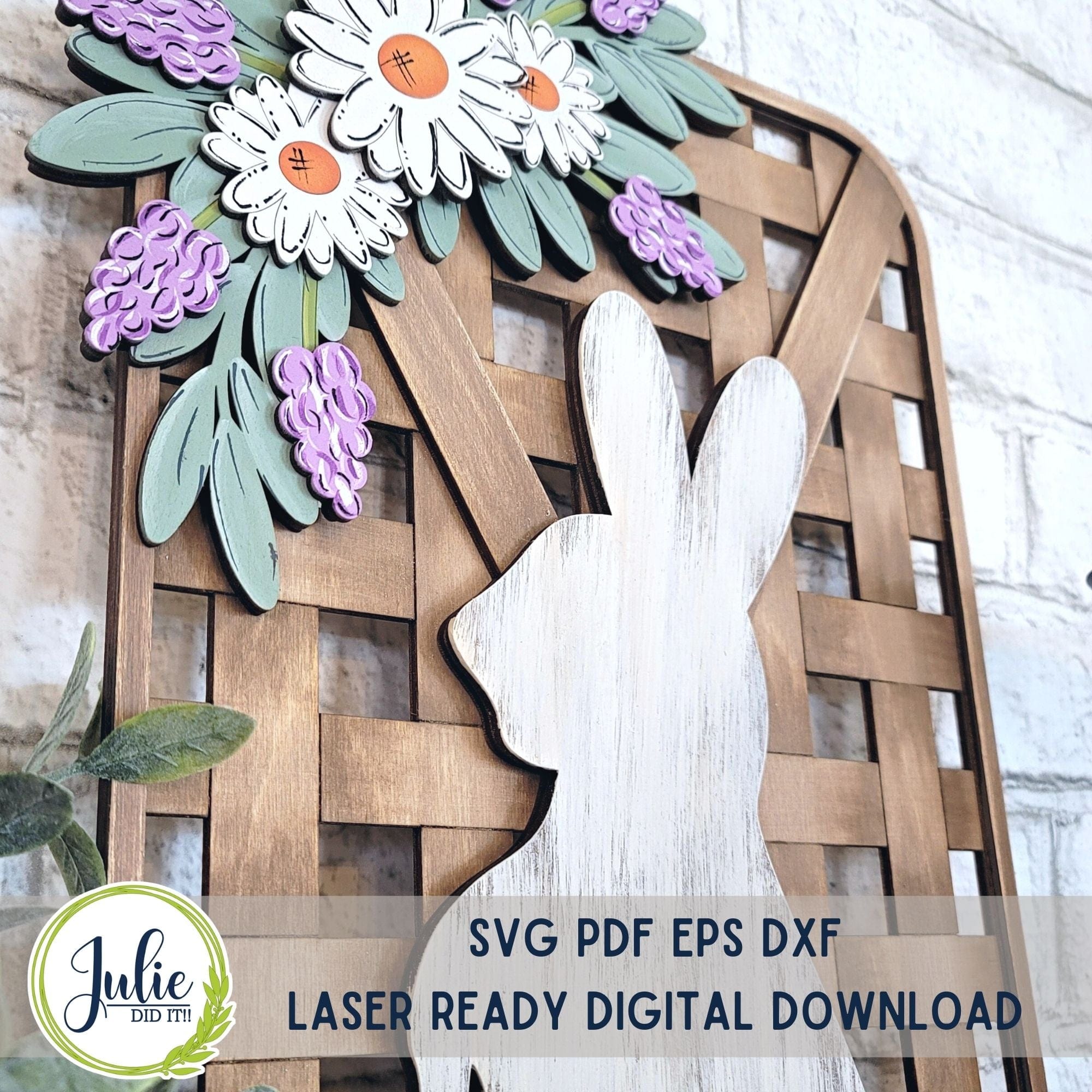 Easter Bunny Woven Basket Leaner – Julie Did It Studios