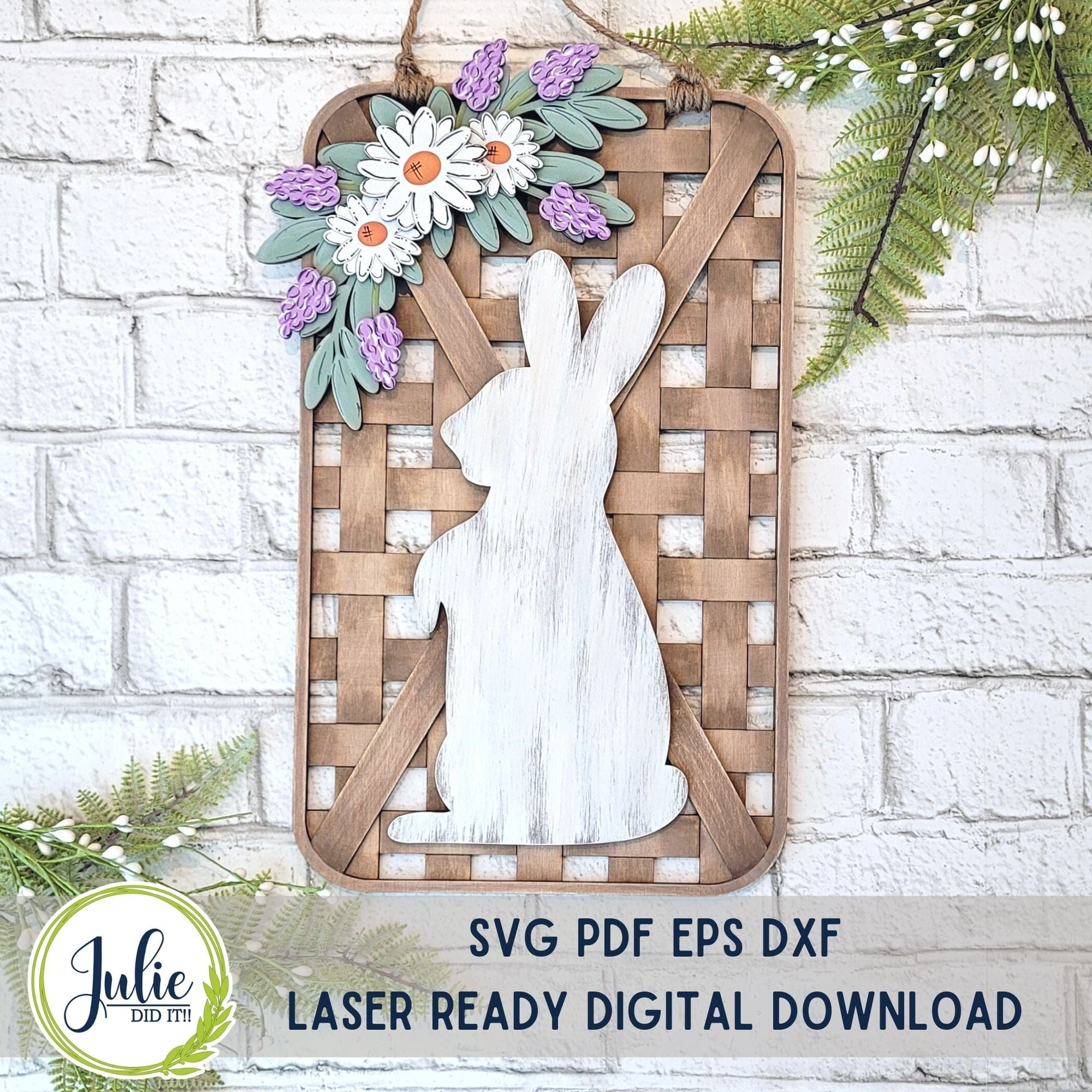 Easter Bunny Woven Basket Leaner – Julie Did It Studios