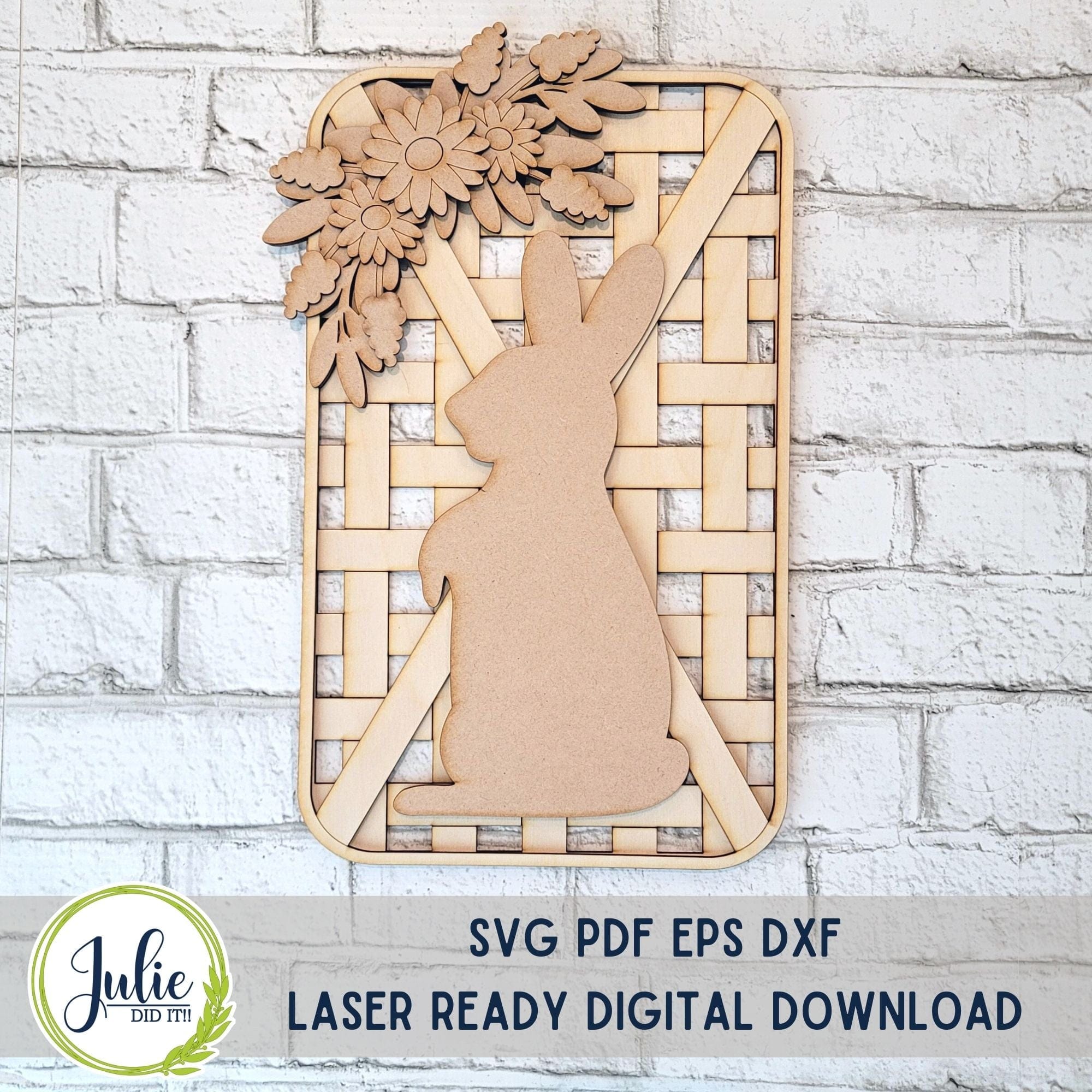 Easter Bunny Woven Basket Leaner – Julie Did It Studios