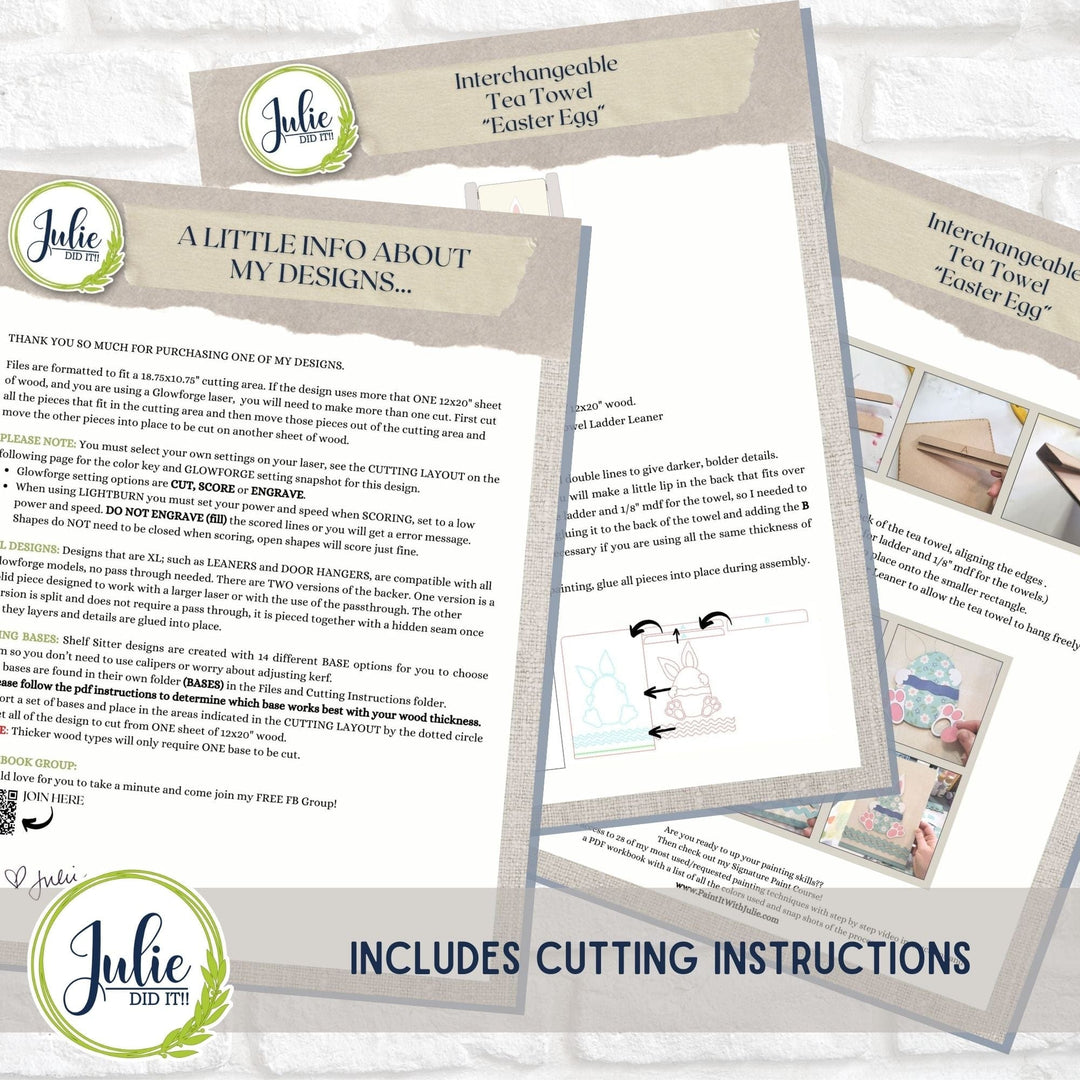 Julie Did It Studios Easter Egg Interchangeable Tea Towel - February 2024 Design Studio