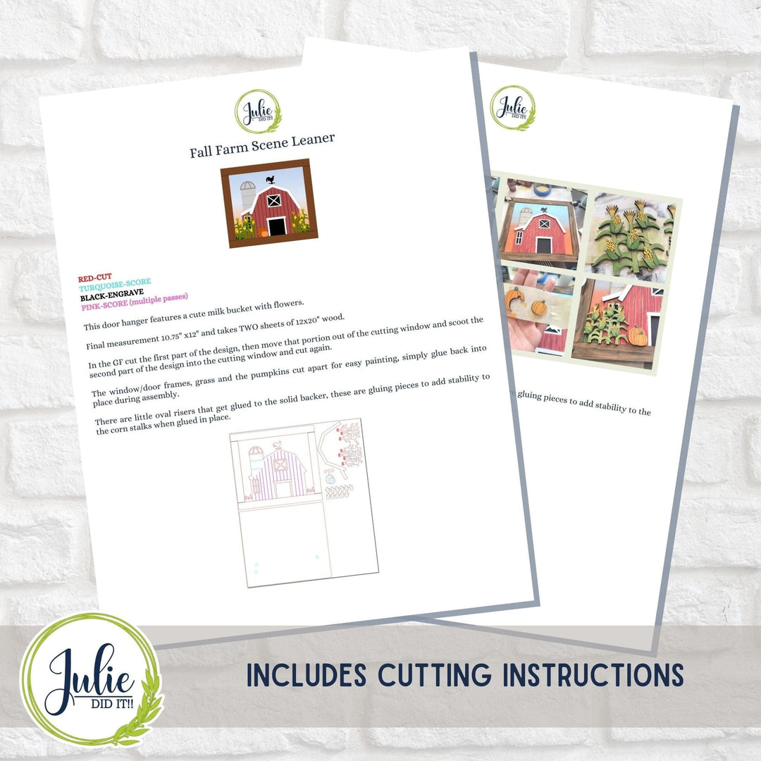 Julie Did It Studios Fall Farm Scene Leaner - July 2023 Design Studio