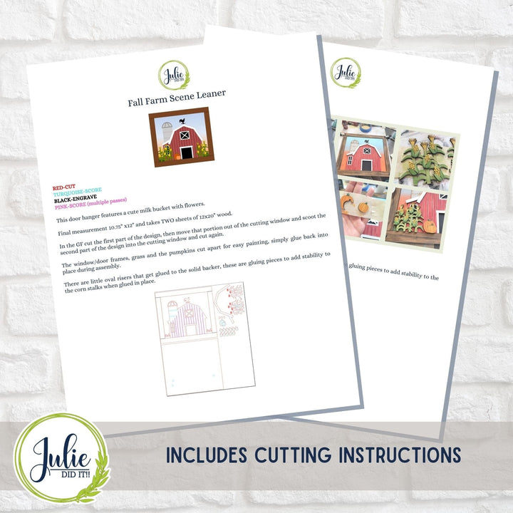 Julie Did It Studios Fall Farm Scene Leaner - July 2023 Design Studio
